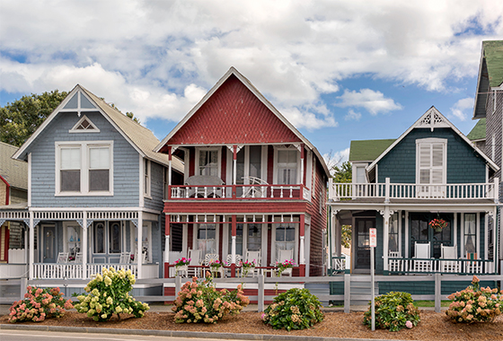 Colorful urban townhomes